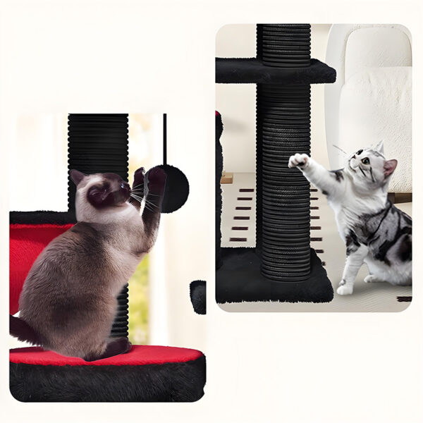 Large cat tower with hammock and scratching posts for big cats