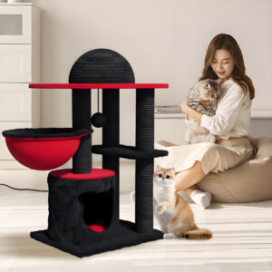 Large cat tower with hammock and scratching posts for big cats