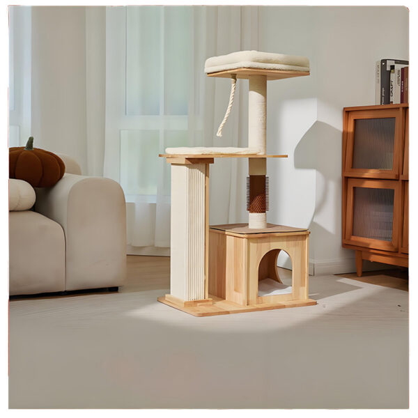 Cute cat tree with condo and perch for cats