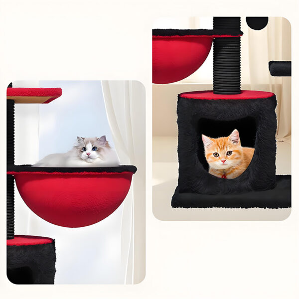 Large cat tower with hammock and scratching posts for big cats