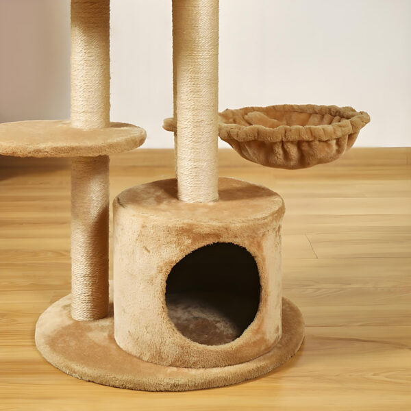 Tall cat tower with condos and scratching posts for cats